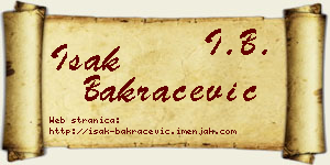 Isak Bakračević vizit kartica
